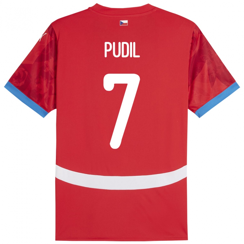 Hombre Camiseta Chequia Adam Pudil #7 Rojo 1ª Equipación 24-26 La Camisa Argentina