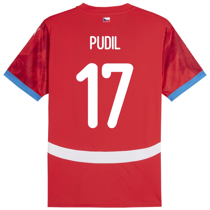 Hombre Camiseta Chequia Milos Pudil #17 Rojo 1ª Equipación 24-26 La Camisa Argentina