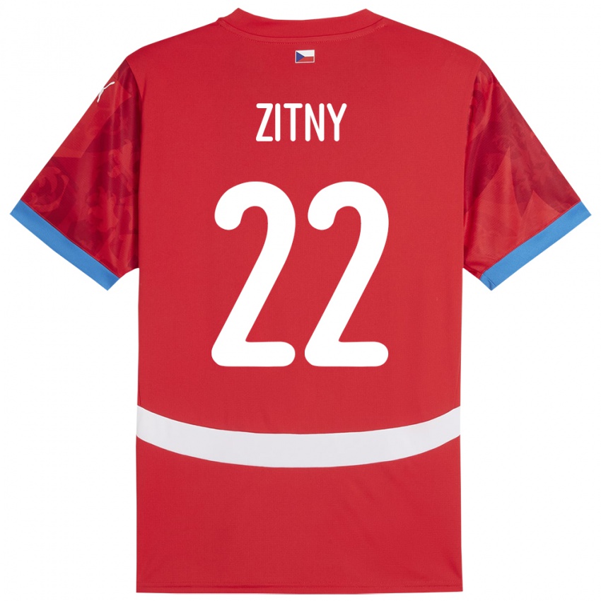 Hombre Camiseta Chequia Matej Zitny #22 Rojo 1ª Equipación 24-26 La Camisa Argentina