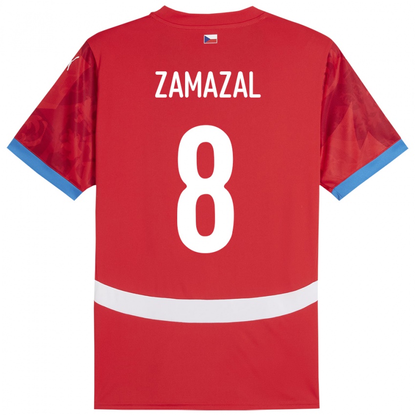 Hombre Camiseta Chequia Denis Zamazal #8 Rojo 1ª Equipación 24-26 La Camisa Argentina