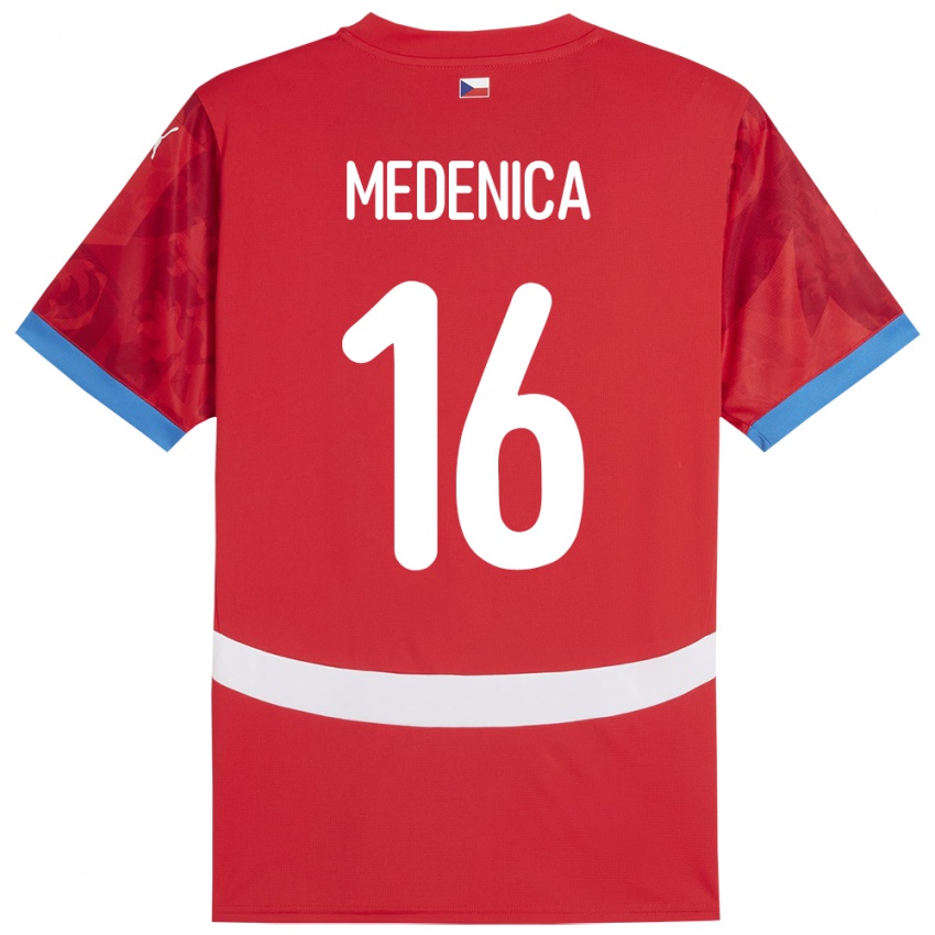 Hombre Camiseta Chequia Djordjije Medenica #16 Rojo 1ª Equipación 24-26 La Camisa Argentina