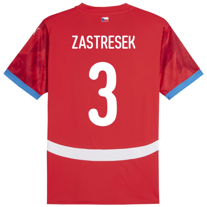 Hombre Camiseta Chequia Matous Zastresek #3 Rojo 1ª Equipación 24-26 La Camisa Argentina