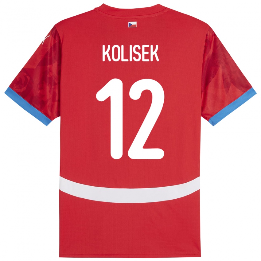 Hombre Camiseta Chequia Jakub Kolisek #12 Rojo 1ª Equipación 24-26 La Camisa Argentina