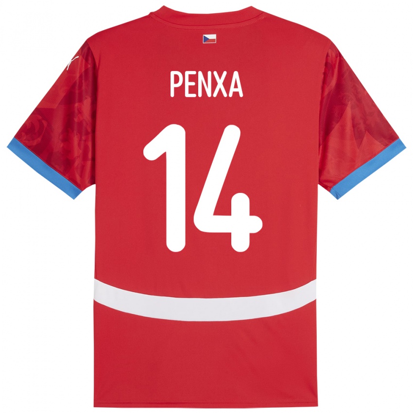 Hombre Camiseta Chequia Ondrej Penxa #14 Rojo 1ª Equipación 24-26 La Camisa Argentina