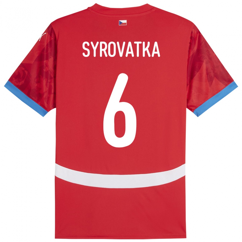 Hombre Camiseta Chequia Matyas Syrovatka #6 Rojo 1ª Equipación 24-26 La Camisa Argentina