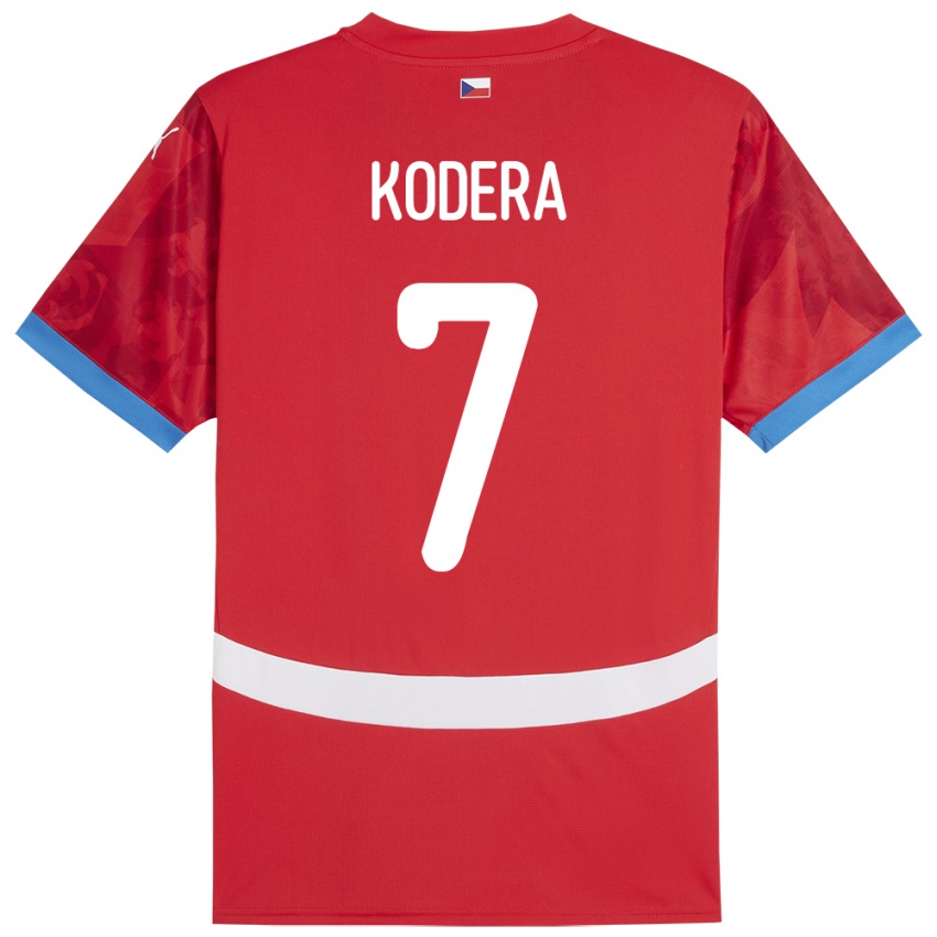 Hombre Camiseta Chequia Matyas Kodera #7 Rojo 1ª Equipación 24-26 La Camisa Argentina