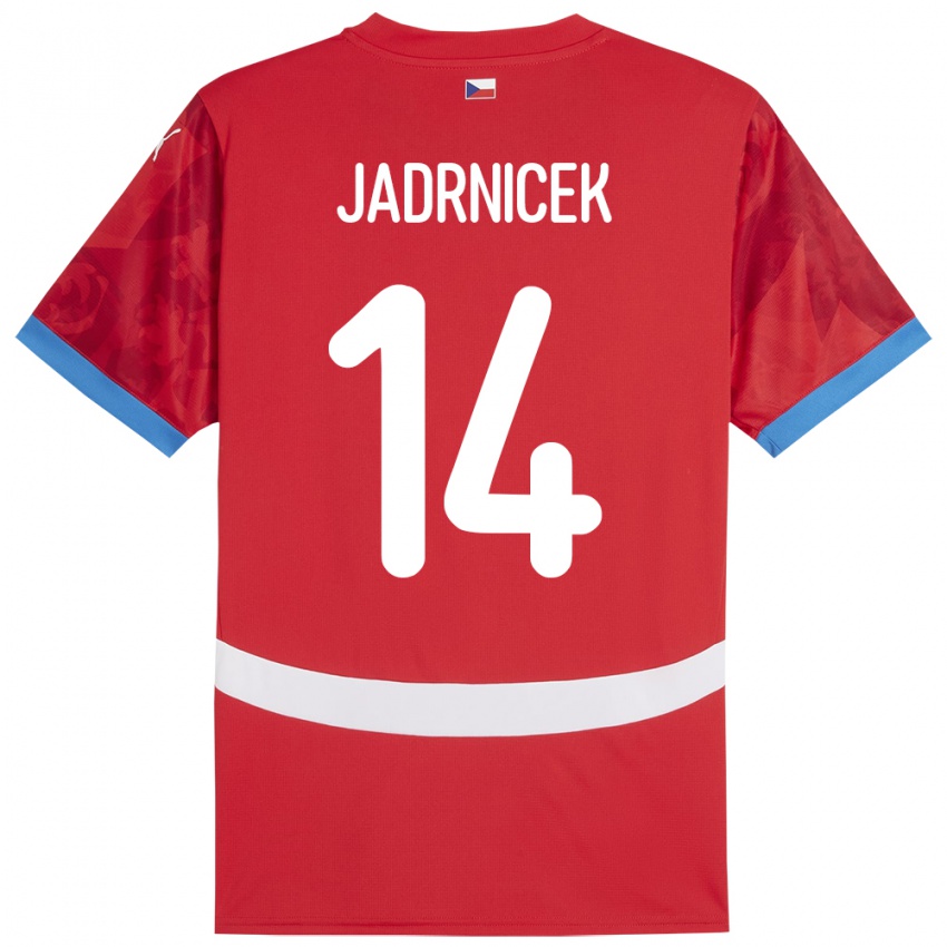 Hombre Camiseta Chequia Nikola Jadrnicek #14 Rojo 1ª Equipación 24-26 La Camisa Argentina