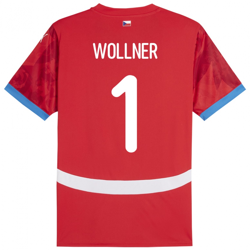 Hombre Camiseta Chequia Vojtech Wollner #1 Rojo 1ª Equipación 24-26 La Camisa Argentina