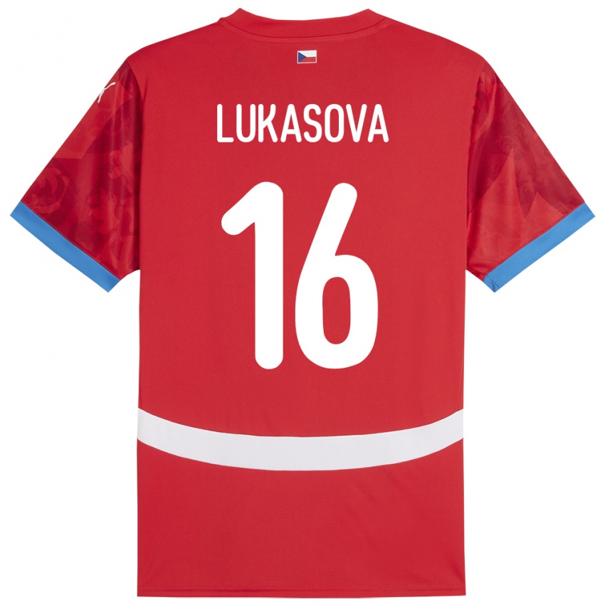 Hombre Camiseta Chequia Olivie Lukášová #16 Rojo 1ª Equipación 24-26 La Camisa Argentina