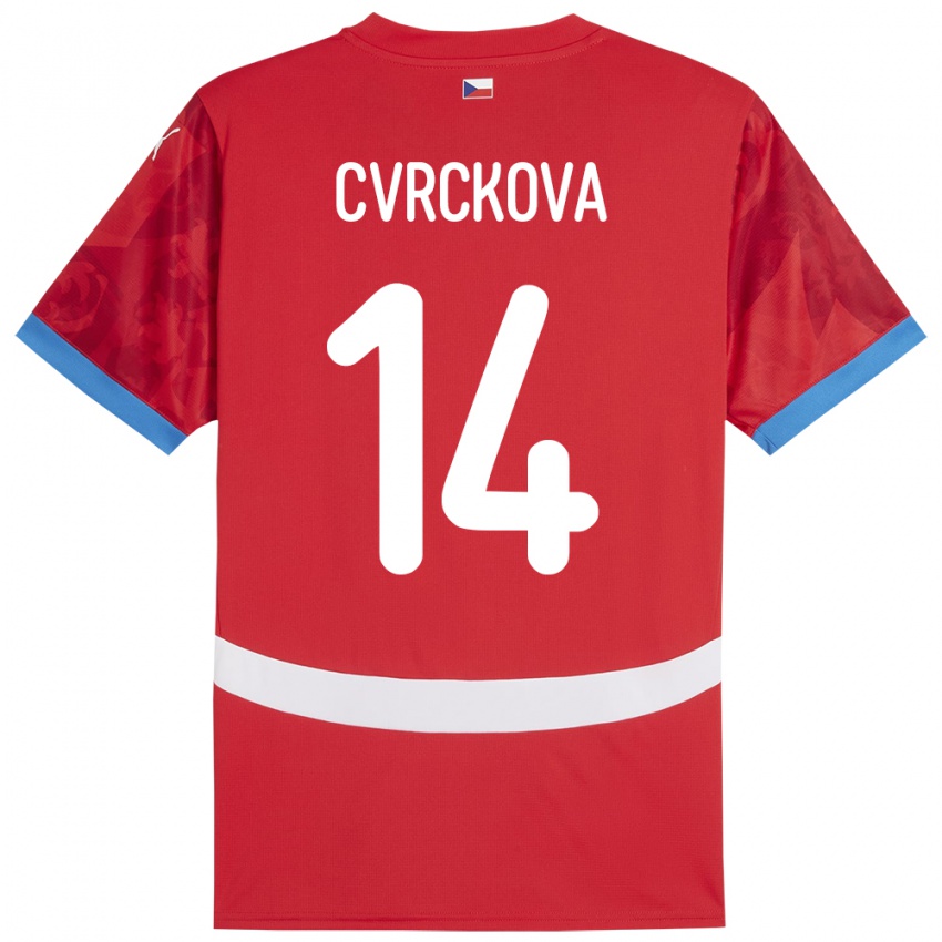 Hombre Camiseta Chequia Klára Cvrčková #14 Rojo 1ª Equipación 24-26 La Camisa Argentina