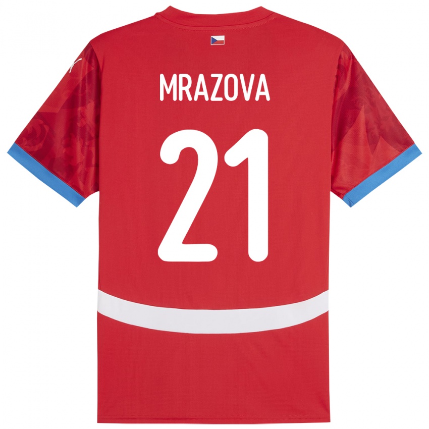 Hombre Camiseta Chequia Miroslava Mrázová #21 Rojo 1ª Equipación 24-26 La Camisa Argentina