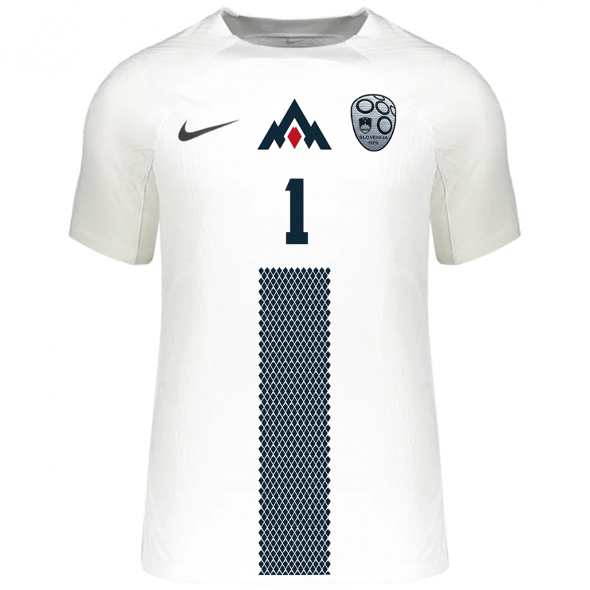 Hombre Camiseta Eslovenia Tai Znuderl #1 Blanco 1ª Equipación 24-26 La Camisa Argentina