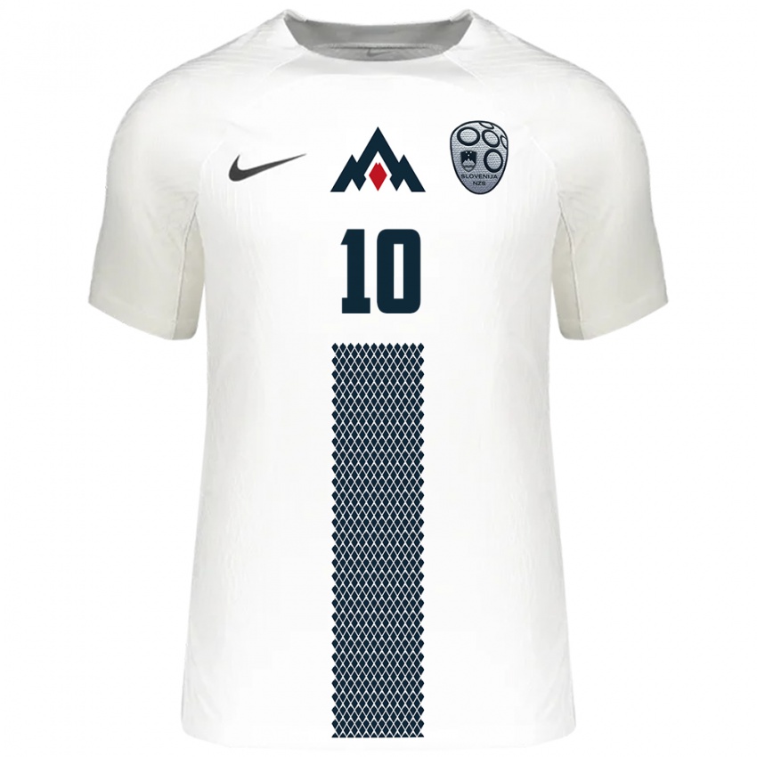 Hombre Camiseta Eslovenia Svit Seslar #10 Blanco 1ª Equipación 24-26 La Camisa Argentina