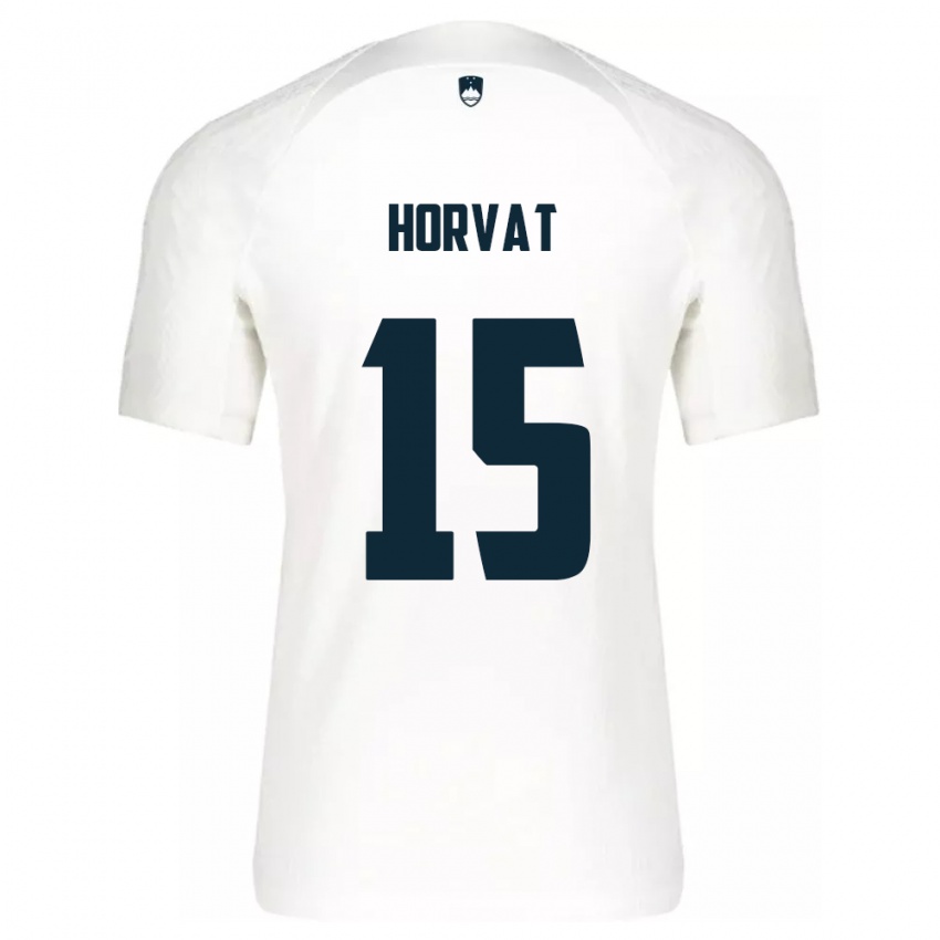 Hombre Camiseta Eslovenia Tomi Horvat #15 Blanco 1ª Equipación 24-26 La Camisa Argentina