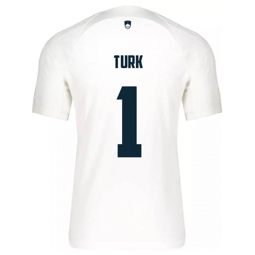 Hombre Camiseta Eslovenia Martin Turk #1 Blanco 1ª Equipación 24-26 La Camisa Argentina
