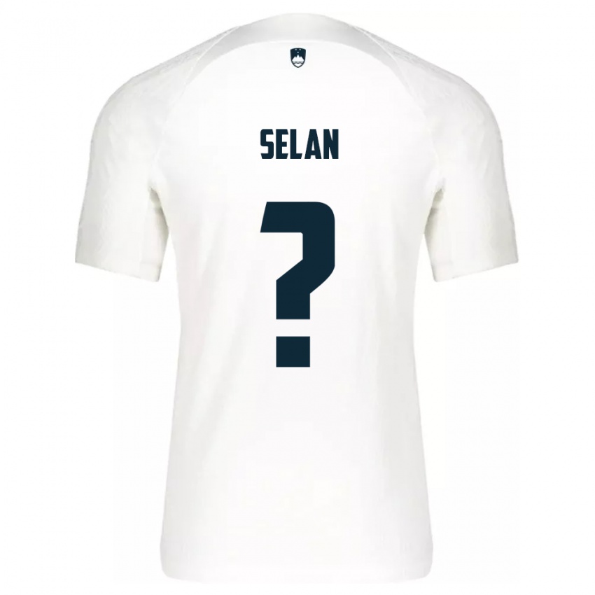 Hombre Camiseta Eslovenia Beno Selan #0 Blanco 1ª Equipación 24-26 La Camisa Argentina