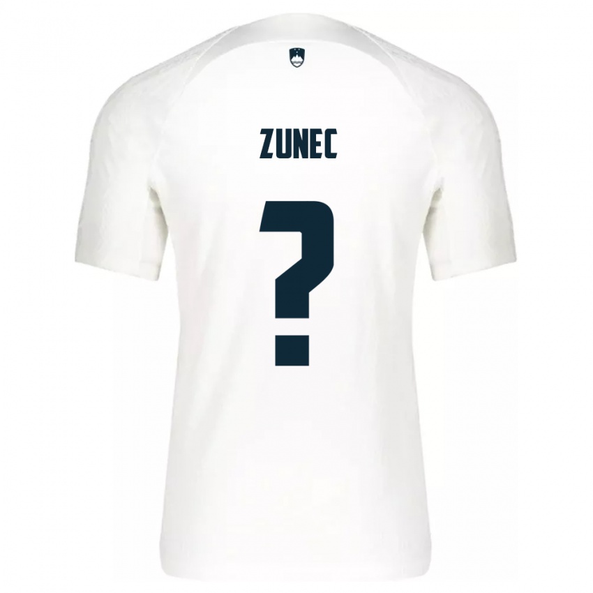 Hombre Camiseta Eslovenia Bor Zunec #0 Blanco 1ª Equipación 24-26 La Camisa Argentina