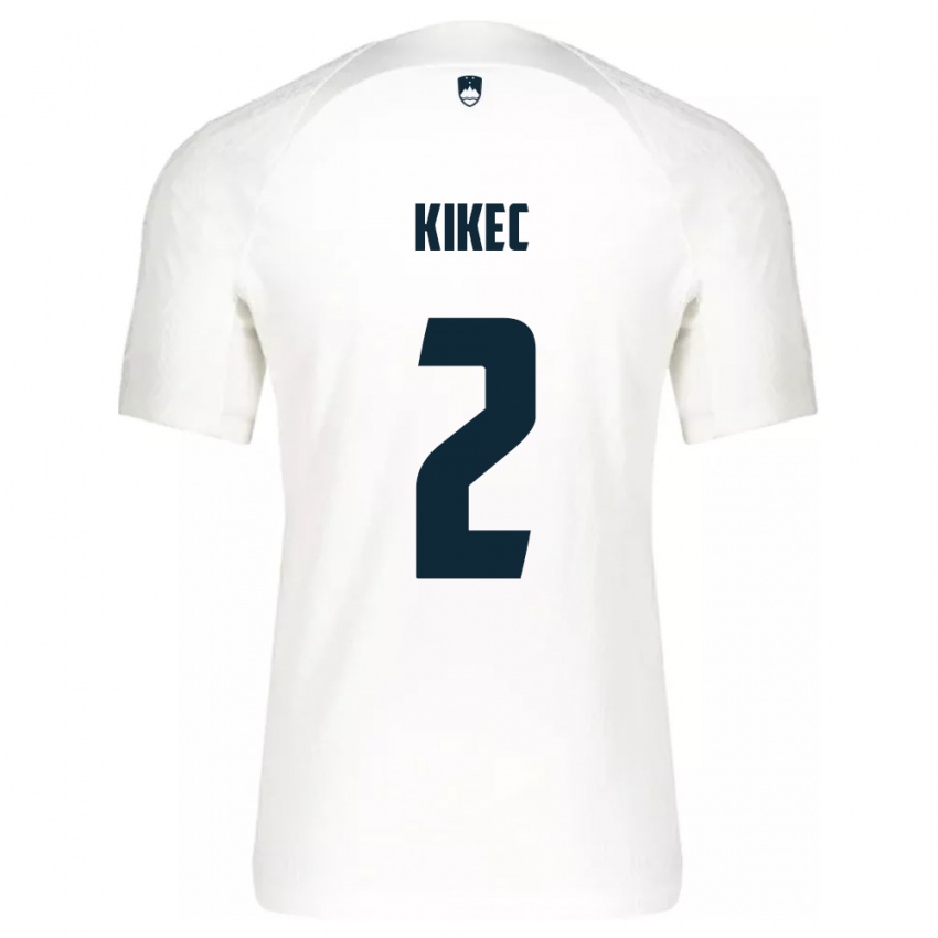 Hombre Camiseta Eslovenia Timon Kikec #2 Blanco 1ª Equipación 24-26 La Camisa Argentina