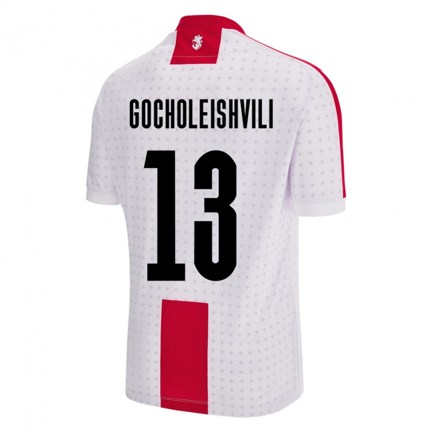 Hombre Camiseta Georgia Giorgi Gocholeishvili #13 Blanco 1ª Equipación 24-26 La Camisa Argentina