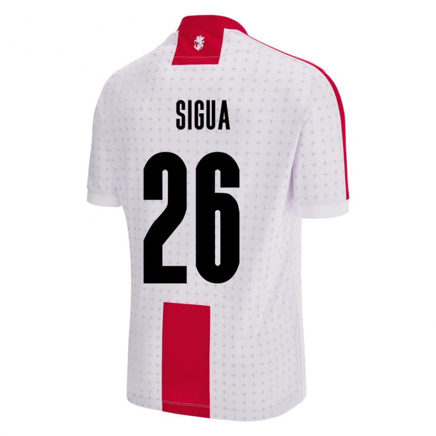 Hombre Camiseta Georgia Gabriel Sigua #26 Blanco 1ª Equipación 24-26 La Camisa Argentina