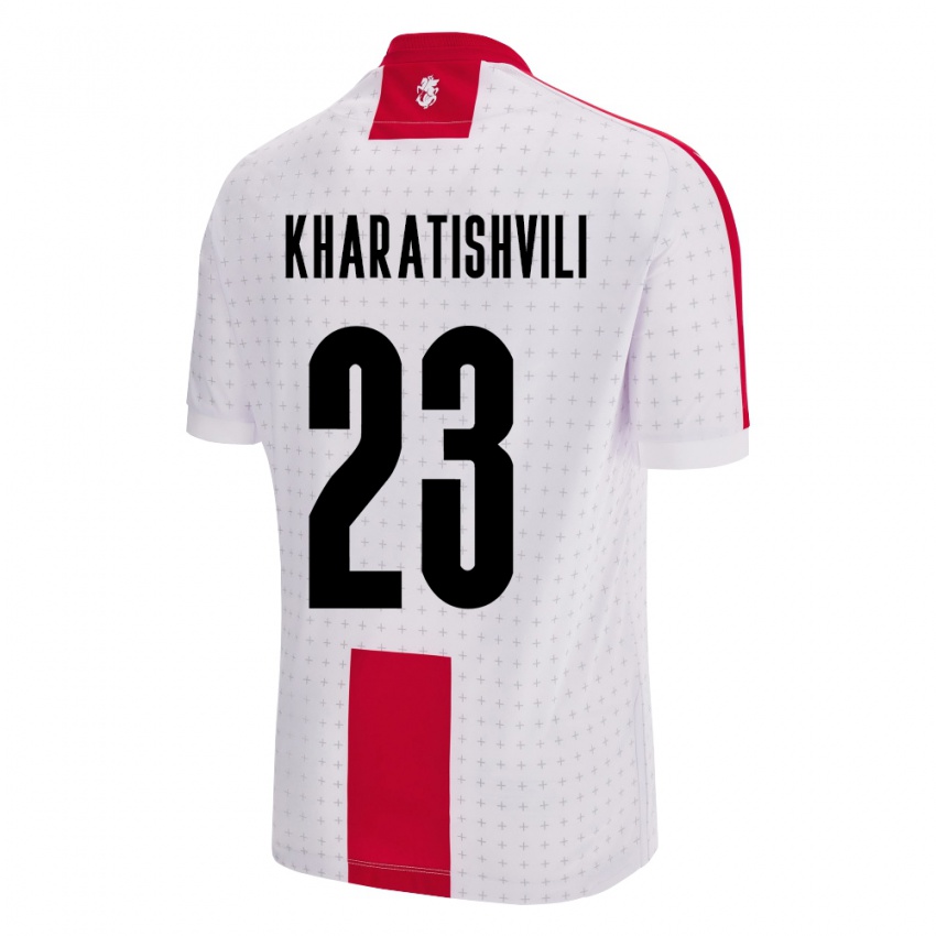 Hombre Camiseta Georgia Luka Kharatishvili #23 Blanco 1ª Equipación 24-26 La Camisa Argentina