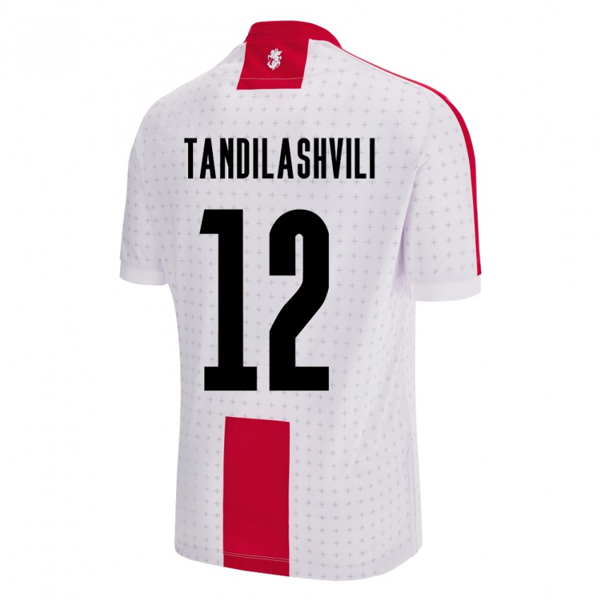 Hombre Camiseta Georgia Levan Tandilashvili #12 Blanco 1ª Equipación 24-26 La Camisa Argentina