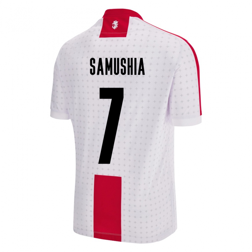 Hombre Camiseta Georgia Saba Samushia #7 Blanco 1ª Equipación 24-26 La Camisa Argentina