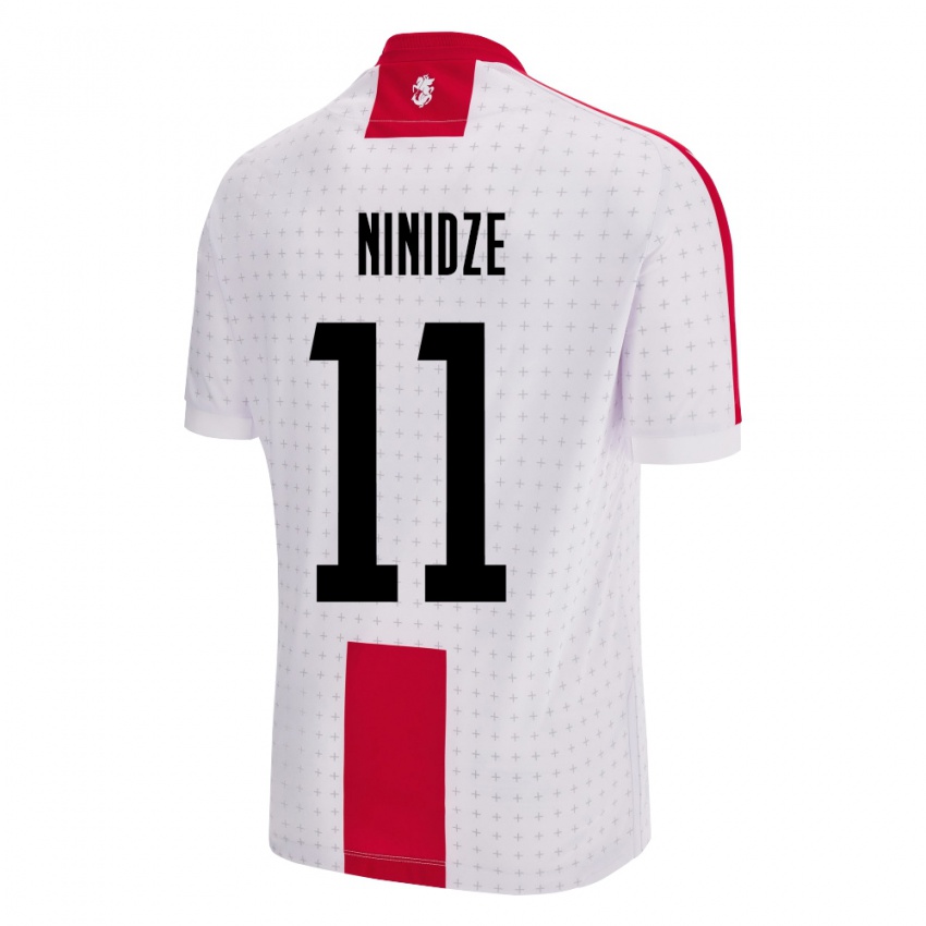 Hombre Camiseta Georgia Nikoloz Ninidze #11 Blanco 1ª Equipación 24-26 La Camisa Argentina