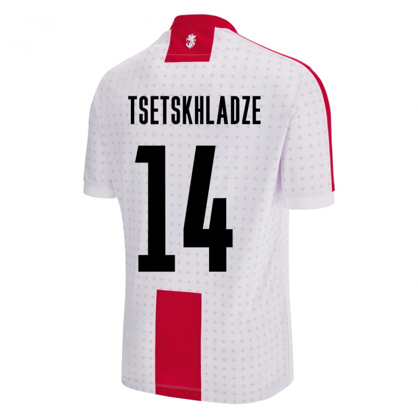 Hombre Camiseta Georgia Nikoloz Tsetskhladze #14 Blanco 1ª Equipación 24-26 La Camisa Argentina