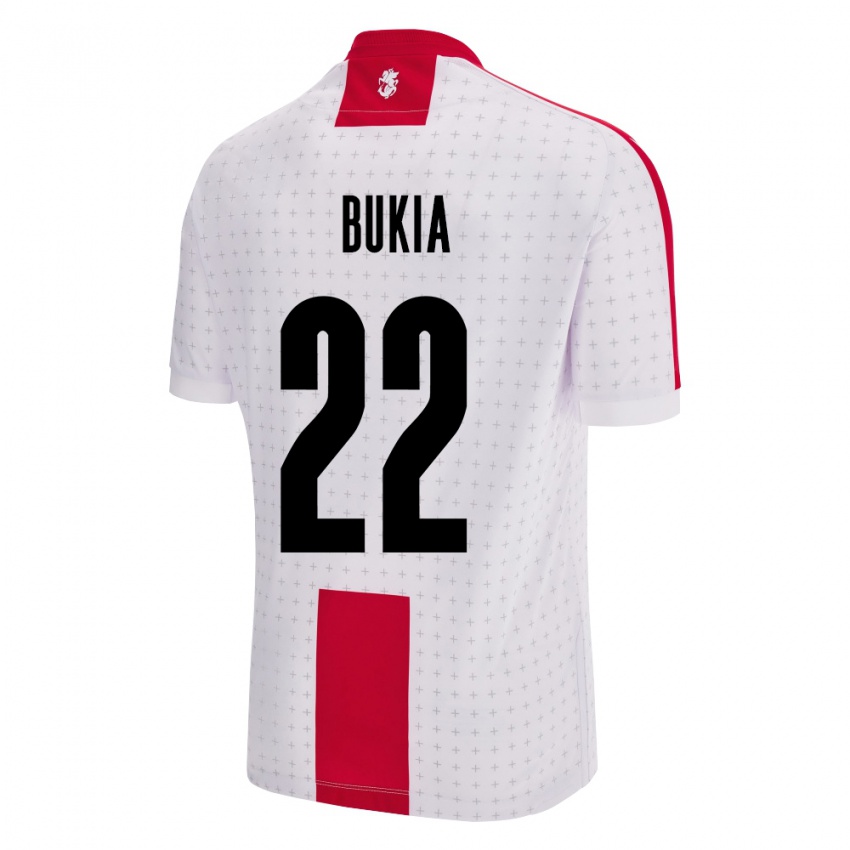 Hombre Camiseta Georgia Davit Bukia #22 Blanco 1ª Equipación 24-26 La Camisa Argentina