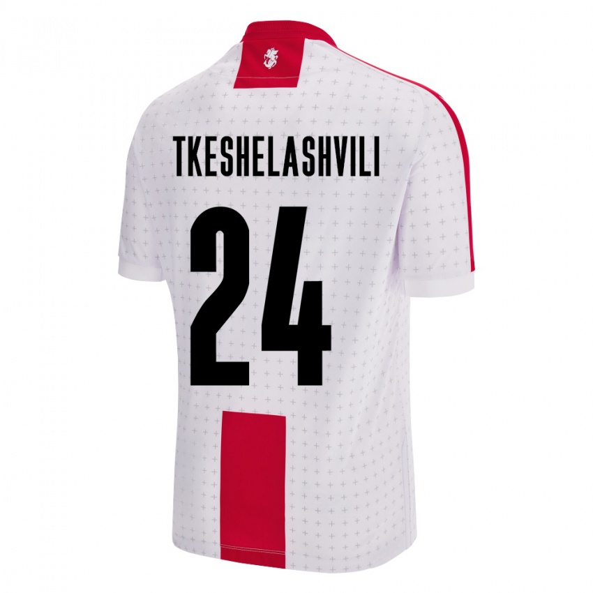 Hombre Camiseta Georgia Amiran Tkeshelashvili #24 Blanco 1ª Equipación 24-26 La Camisa Argentina