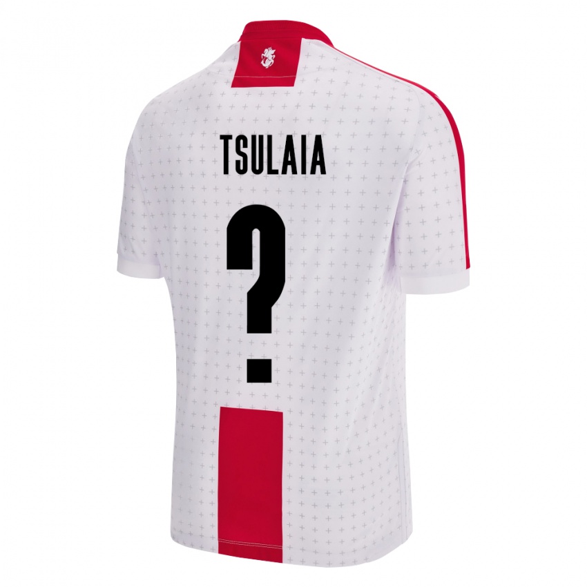 Hombre Camiseta Georgia Luka Tsulaia #0 Blanco 1ª Equipación 24-26 La Camisa Argentina