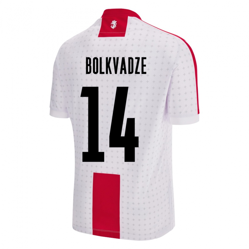 Hombre Camiseta Georgia Anastasia Bolkvadze #14 Blanco 1ª Equipación 24-26 La Camisa Argentina