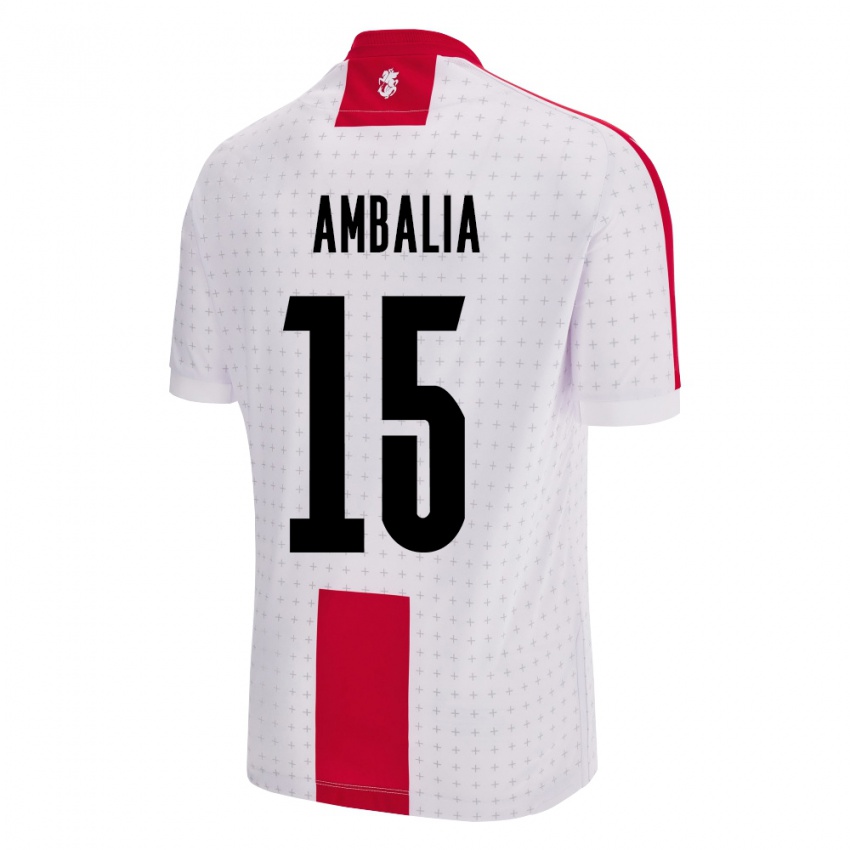 Hombre Camiseta Georgia Tinatin Ambalia #15 Blanco 1ª Equipación 24-26 La Camisa Argentina