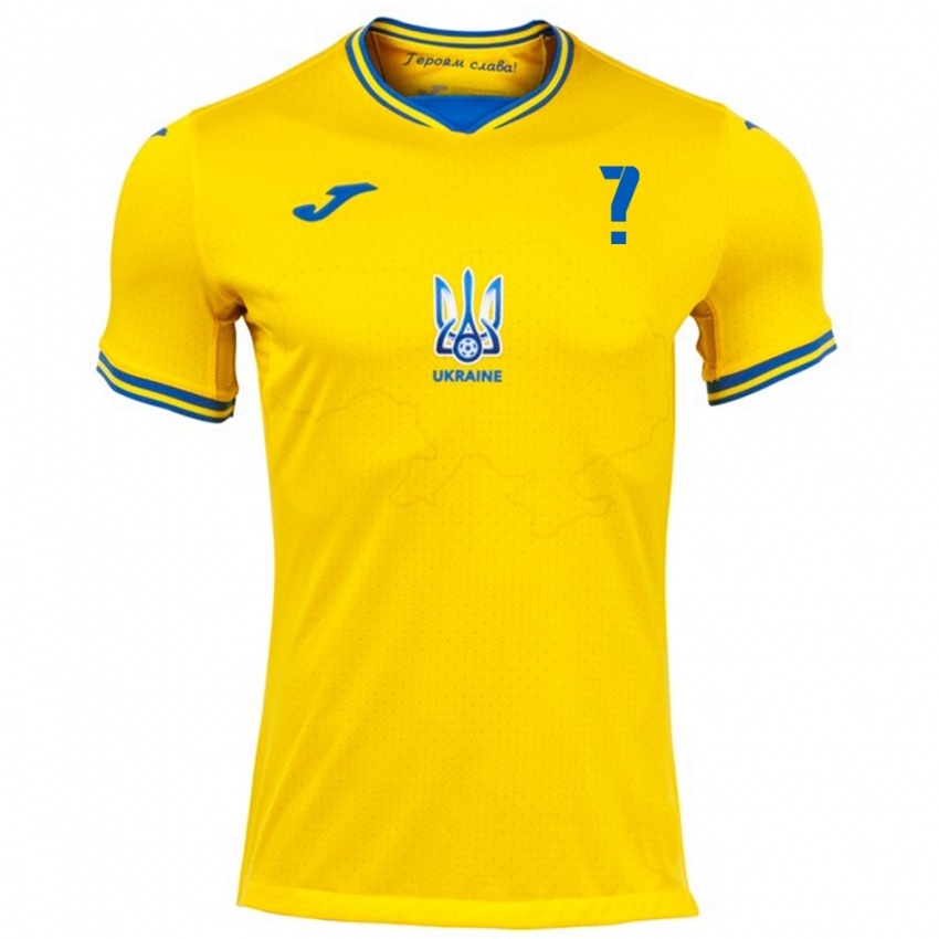 Hombre Camiseta Ucrania Anton Tsarenko #0 Amarillo 1ª Equipación 24-26 La Camisa Argentina