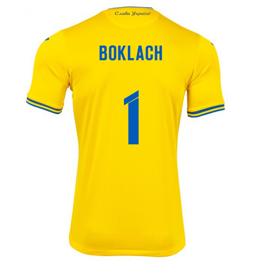 Hombre Camiseta Ucrania Kateryna Boklach #1 Amarillo 1ª Equipación 24-26 La Camisa Argentina