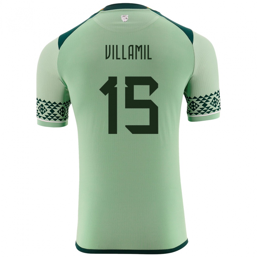 Hombre Camiseta Bolivia Gabriel Villamíl #15 Verde Claro 1ª Equipación 24-26 La Camisa Argentina