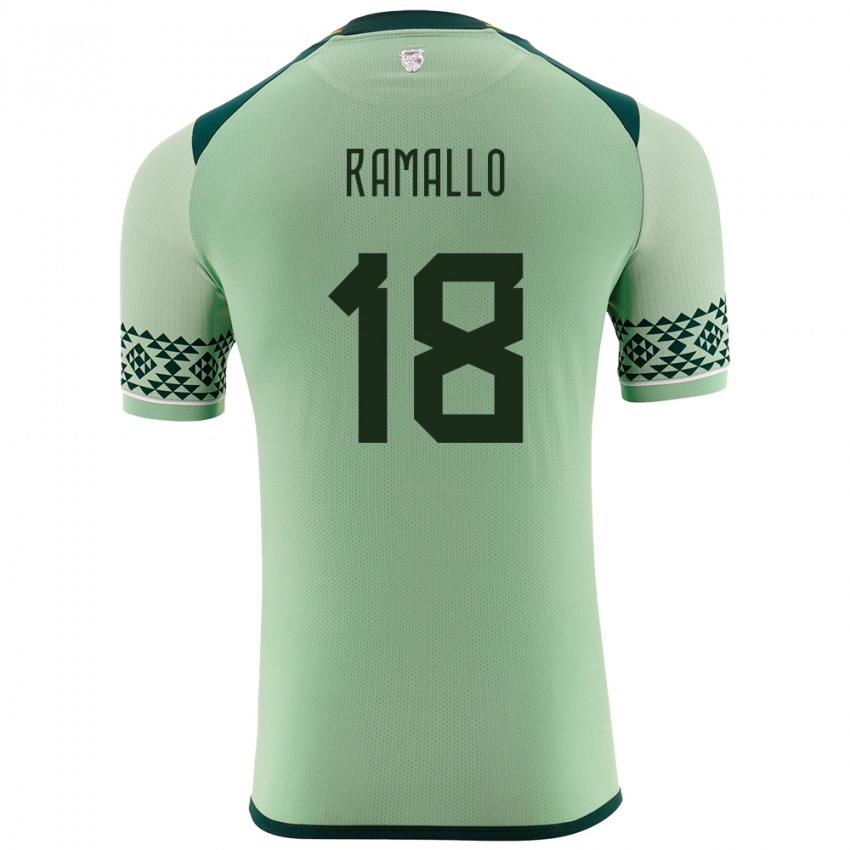 Hombre Camiseta Bolivia Rodrigo Ramallo #18 Verde Claro 1ª Equipación 24-26 La Camisa Argentina