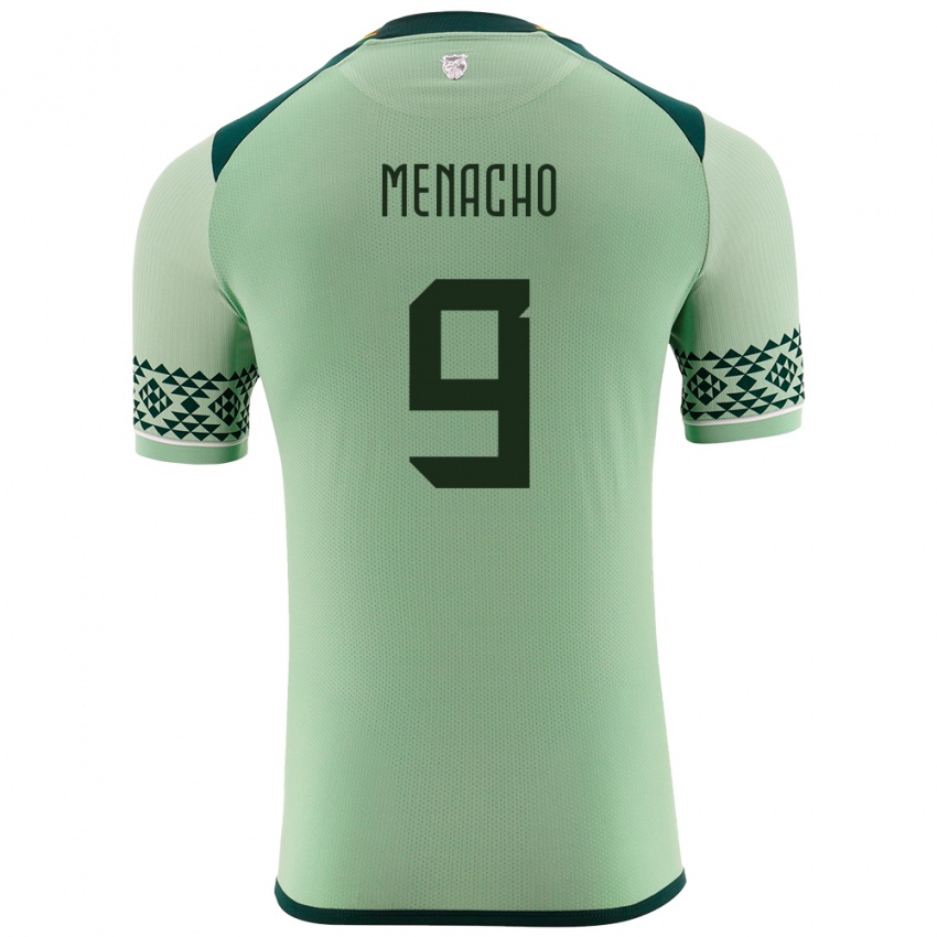 Hombre Camiseta Bolivia Cesar Menacho #9 Verde Claro 1ª Equipación 24-26 La Camisa Argentina