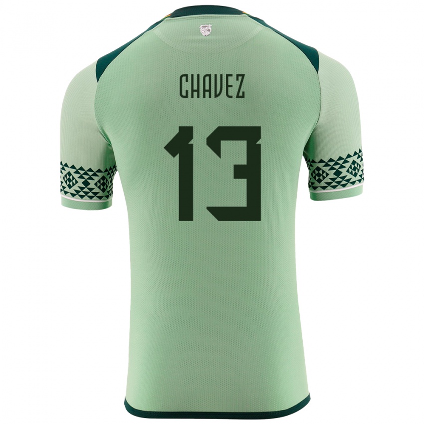 Hombre Camiseta Bolivia Lucas Chávez #13 Verde Claro 1ª Equipación 24-26 La Camisa Argentina