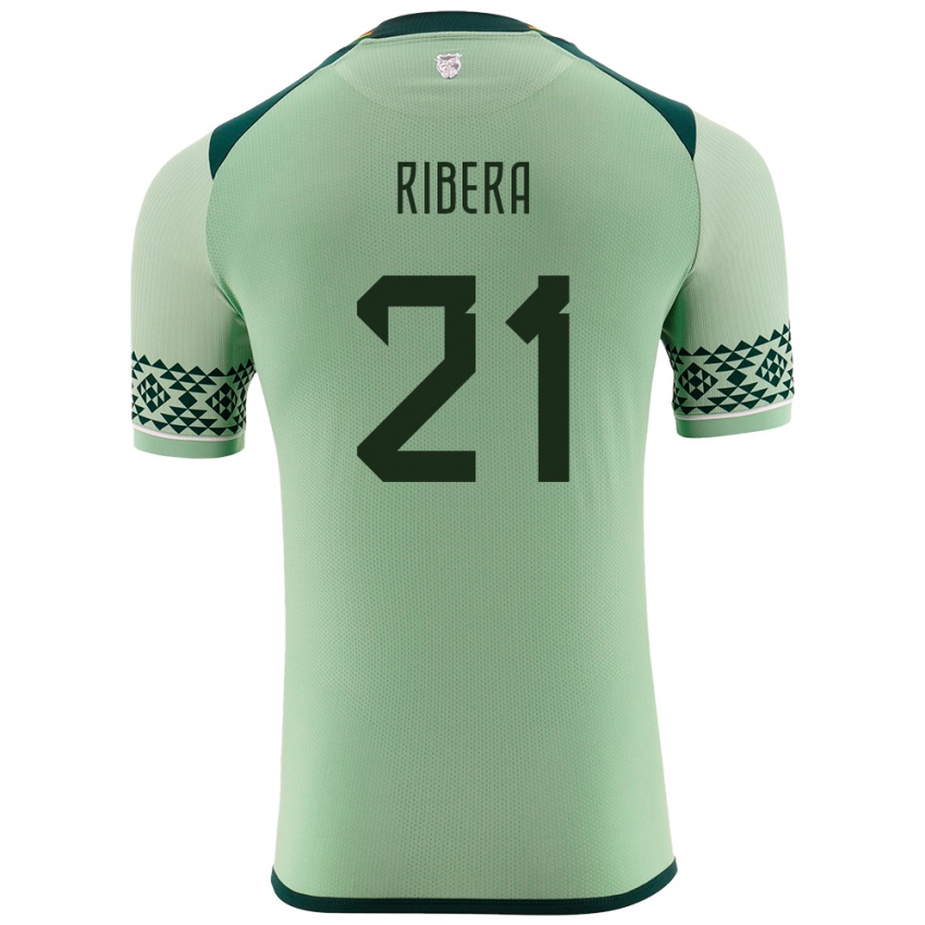Hombre Camiseta Bolivia Daniel Ribera #21 Verde Claro 1ª Equipación 24-26 La Camisa Argentina