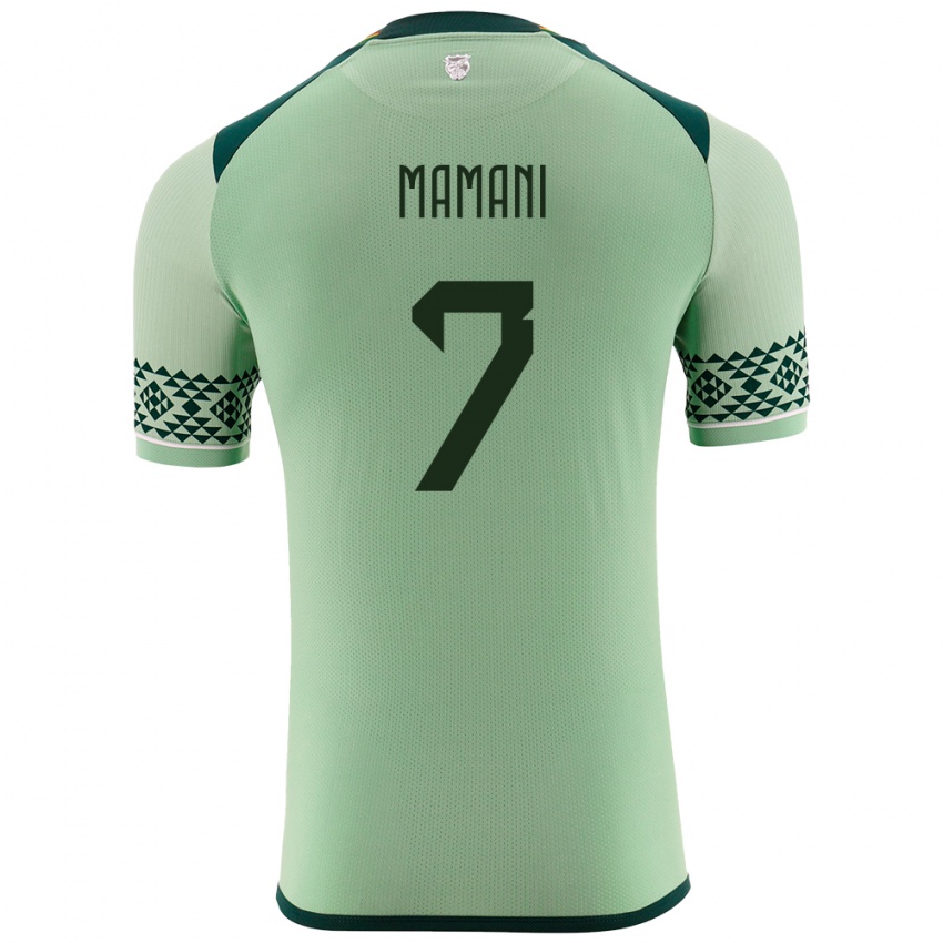 Hombre Camiseta Bolivia Braian Mamani #7 Verde Claro 1ª Equipación 24-26 La Camisa Argentina