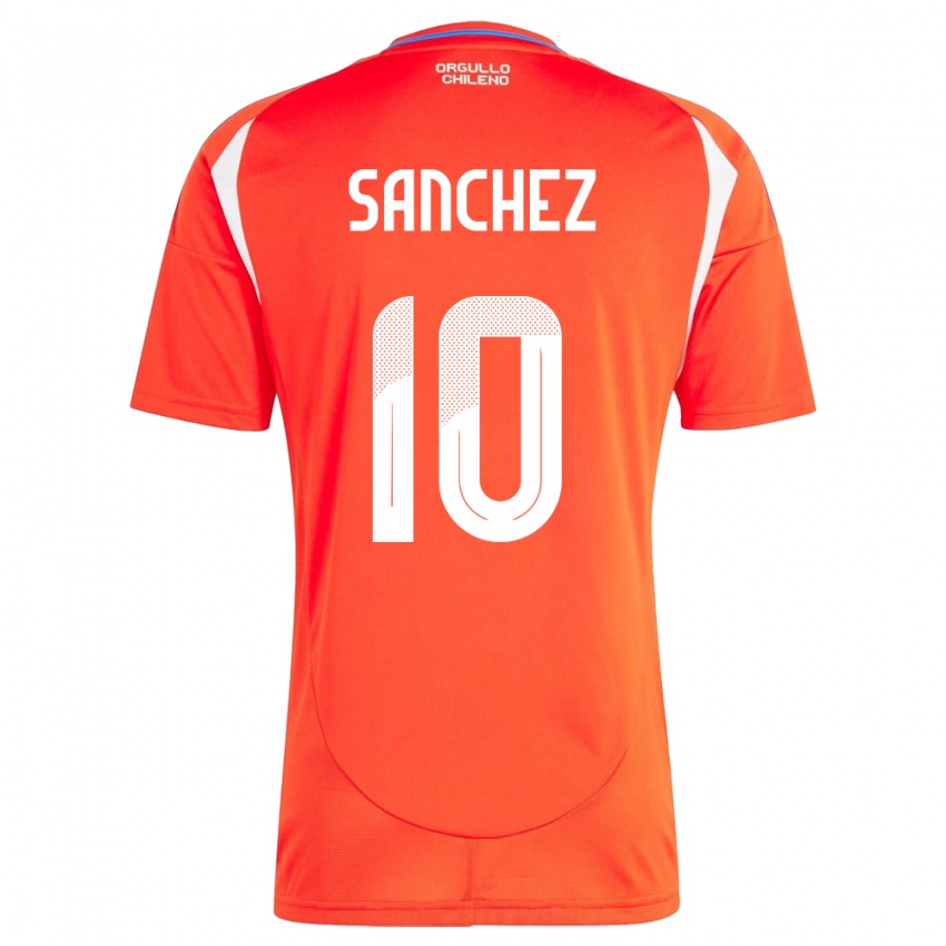 Hombre Camiseta Chile Alexis Sánchez #10 Rojo 1ª Equipación 24-26 La Camisa Argentina