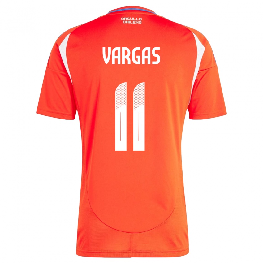 Hombre Camiseta Chile Eduardo Vargas #11 Rojo 1ª Equipación 24-26 La Camisa Argentina