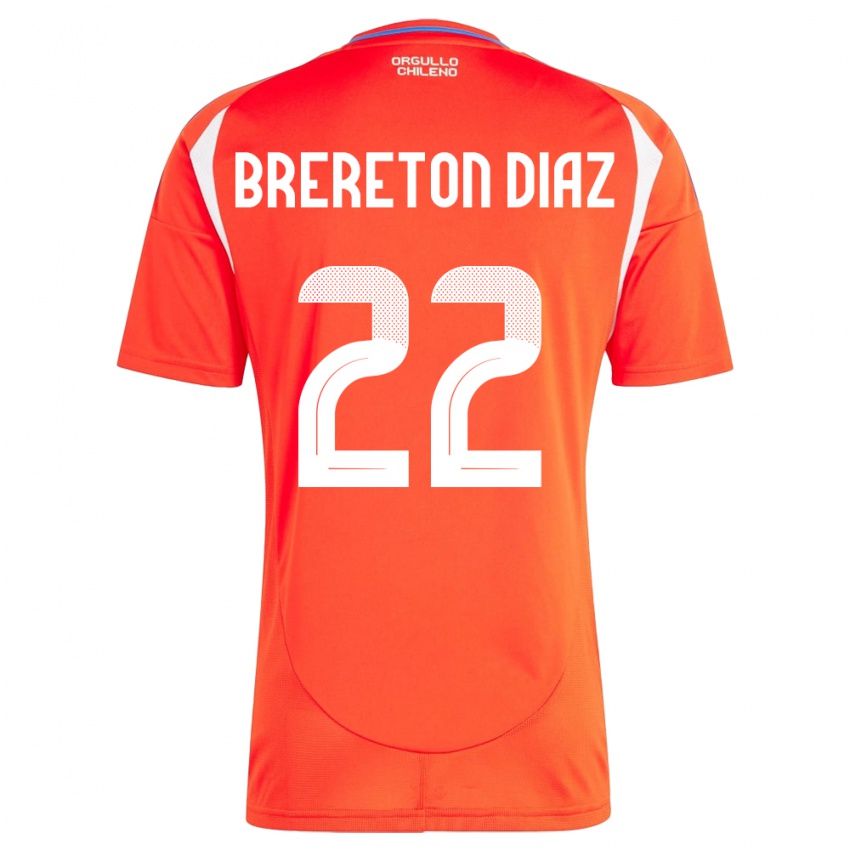 Hombre Camiseta Chile Ben Brereton Díaz #22 Rojo 1ª Equipación 24-26 La Camisa Argentina