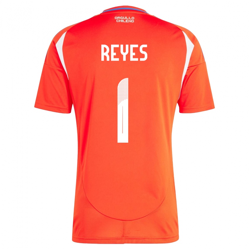 Hombre Camiseta Chile Vicente Reyes #1 Rojo 1ª Equipación 24-26 La Camisa Argentina