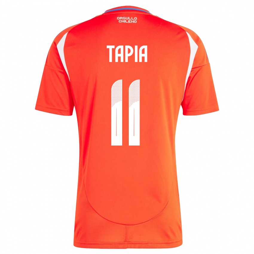 Hombre Camiseta Chile Gonzalo Tapia #11 Rojo 1ª Equipación 24-26 La Camisa Argentina