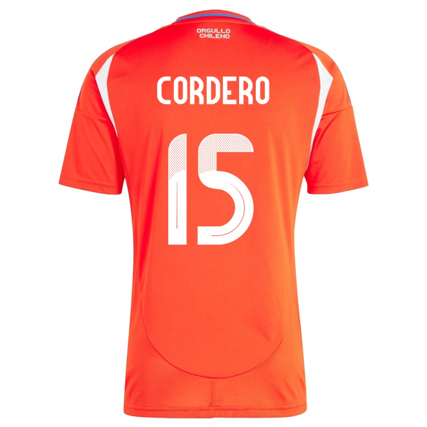 Hombre Camiseta Chile Renato Cordero #15 Rojo 1ª Equipación 24-26 La Camisa Argentina