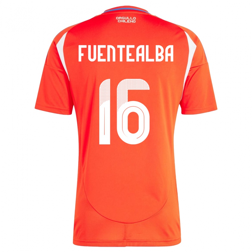 Hombre Camiseta Chile Jeison Fuentealba #16 Rojo 1ª Equipación 24-26 La Camisa Argentina