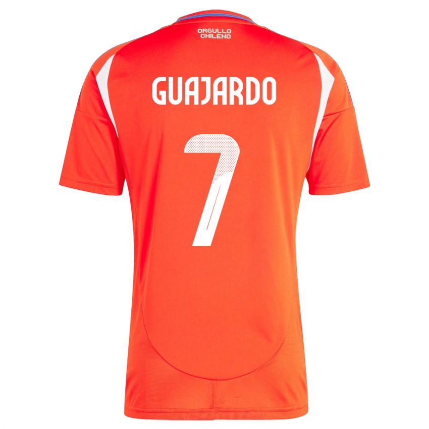 Hombre Camiseta Chile Paolo Guajardo #7 Rojo 1ª Equipación 24-26 La Camisa Argentina